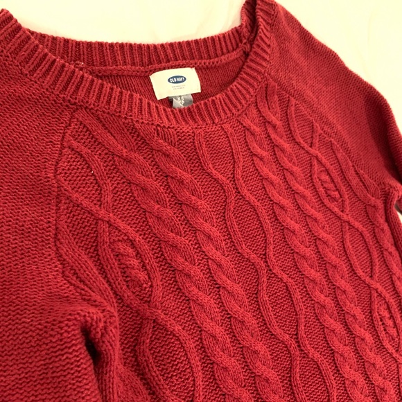 Red Cable Knit Sweater Dress - Picture 2 of 6